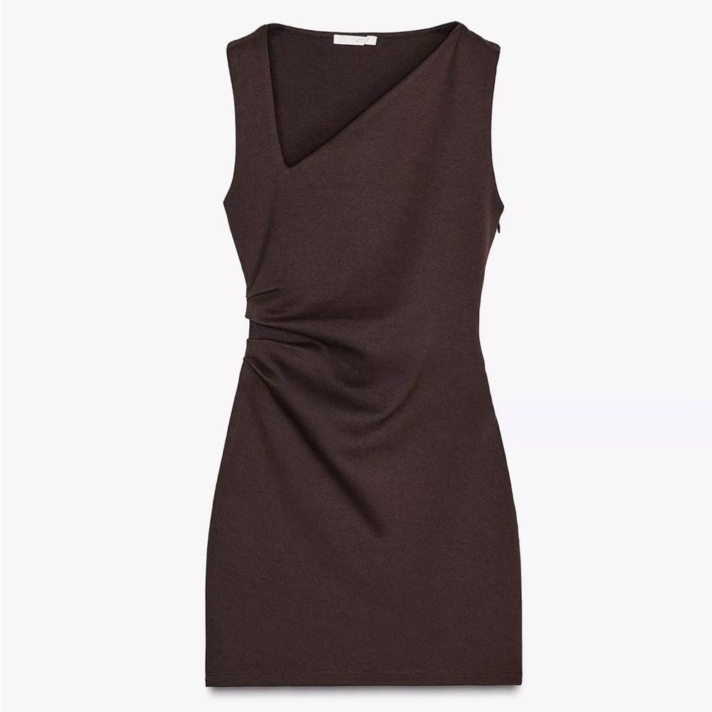 Zara Dark Brown Sleeveless Mini Dress